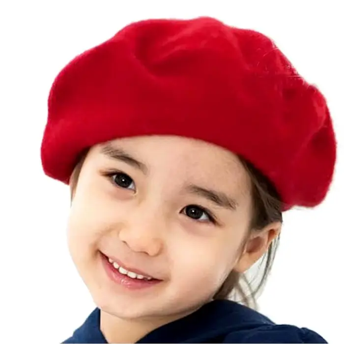 Mode bébé béret chapeau pour filles laine Vintage enfants bonnets casquette
