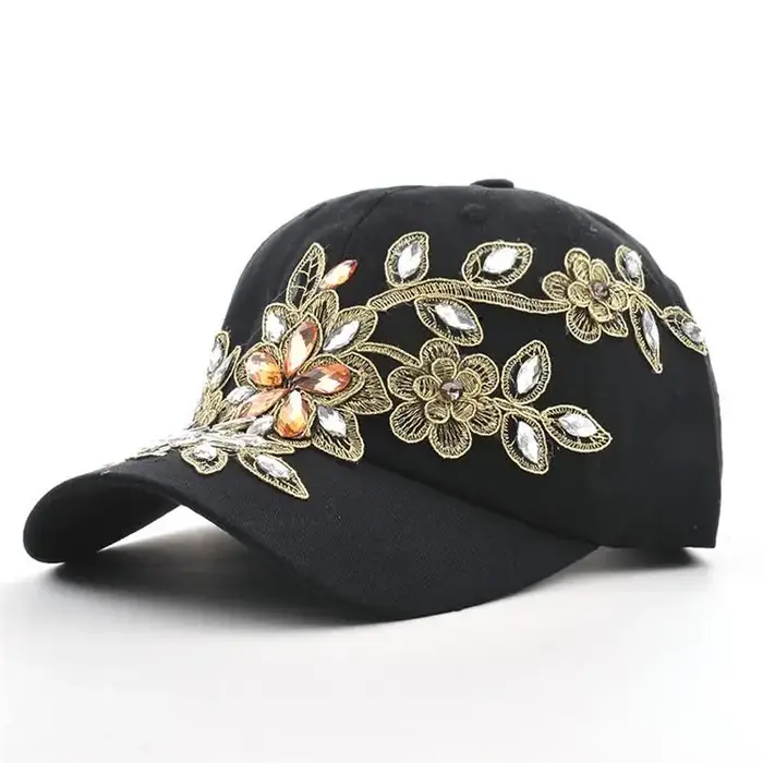 COKK casquette de Baseball femme diamant peinture broderie fleur Denim Snapback chapeaux jean femme 