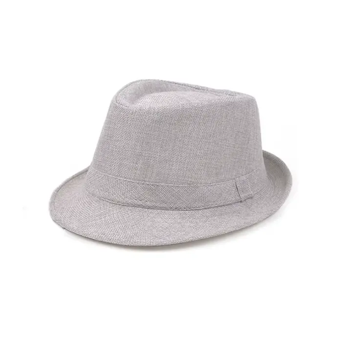 Chapeau Jazz en Lin Britannique pour Homme, Style Vintage Décontracté, Chapeau de Plage ou d'Église,