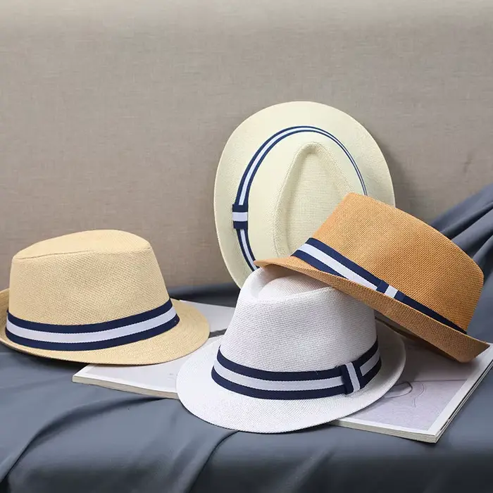 Chapeau de gentleman homme moyen âgé ombrage mode jazz loisirs plein air été nouveau style formel paille solide printemps été décontracté