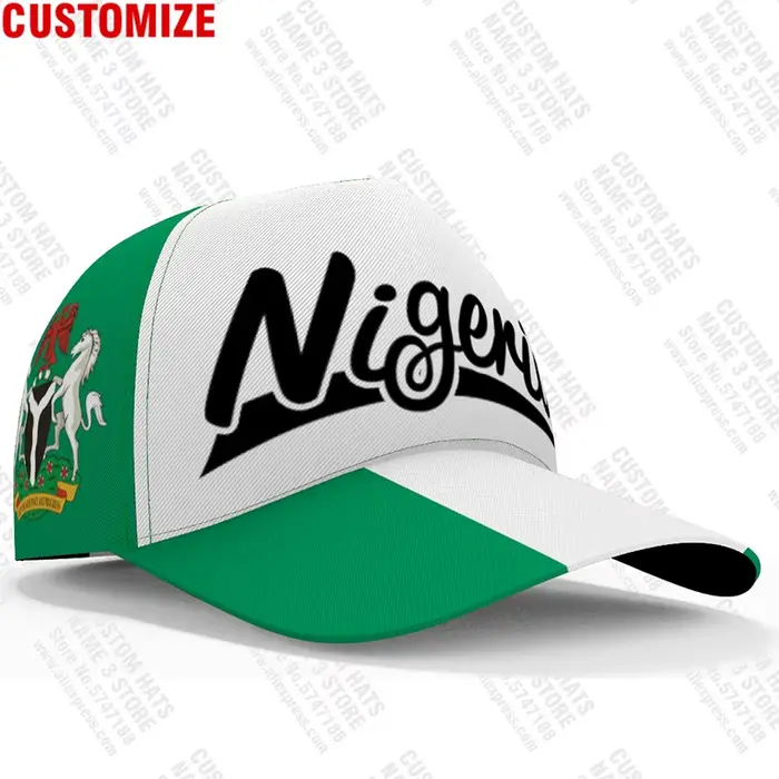 Casquette de Baseball du Nigeria, couvre-chef avec Logo de l'équipe, en 3d, sur mesure, drapeau de l