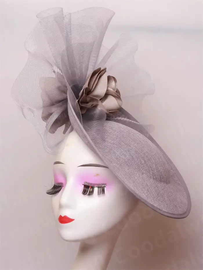 Chapeau fascinateur bleu marine Chic pour femmes, casquette de chapellerie Ascot royal élégante, acc