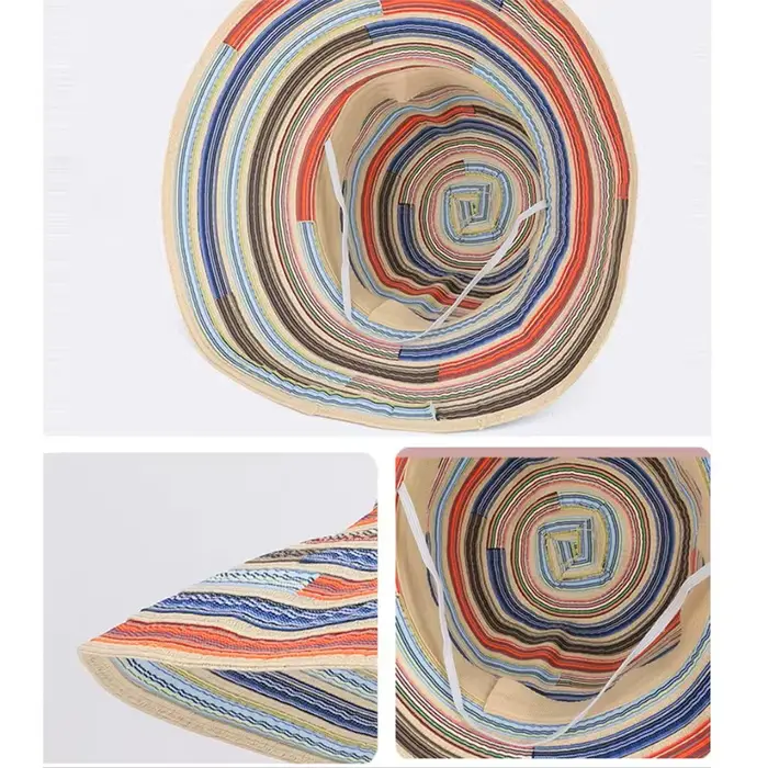 Chapeau bob rayé pour femme