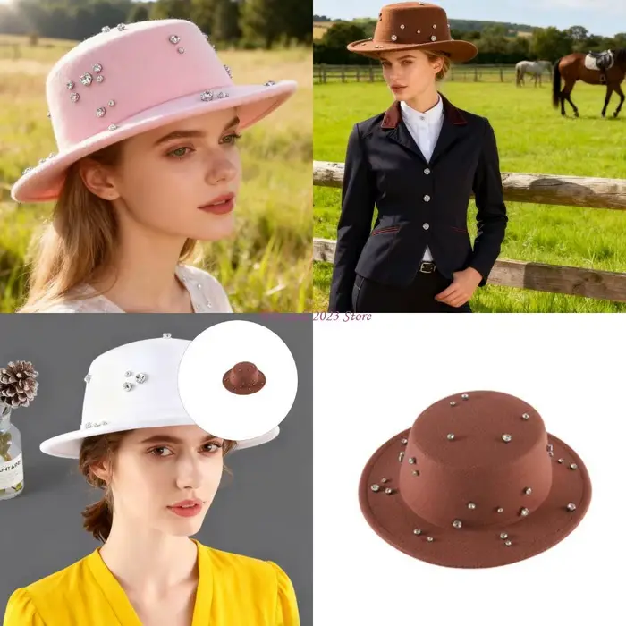 Chapeau plat scintillant pour femme polyvalent en coton avec détails cloutés pour sorties et événements spéciaux