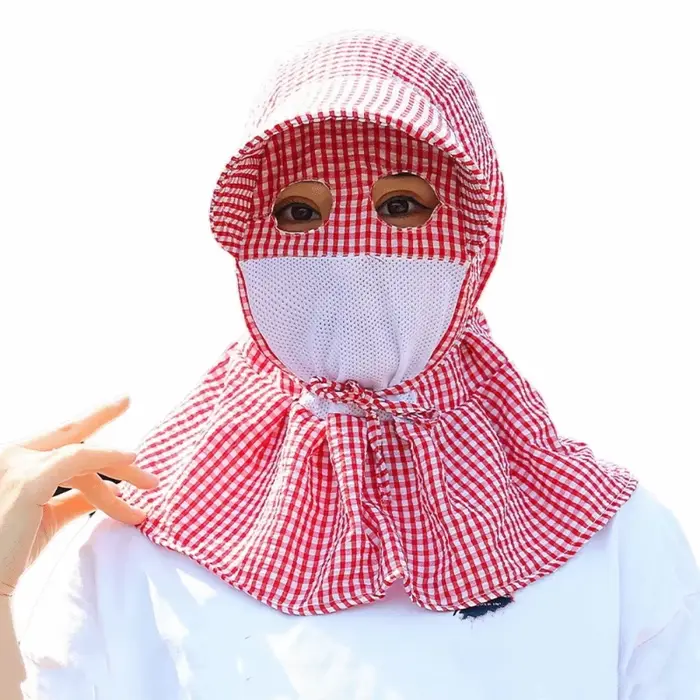 Chapeau de soleil anti-UV à protection intégrale, avec masque facial en maille respirante, large bor