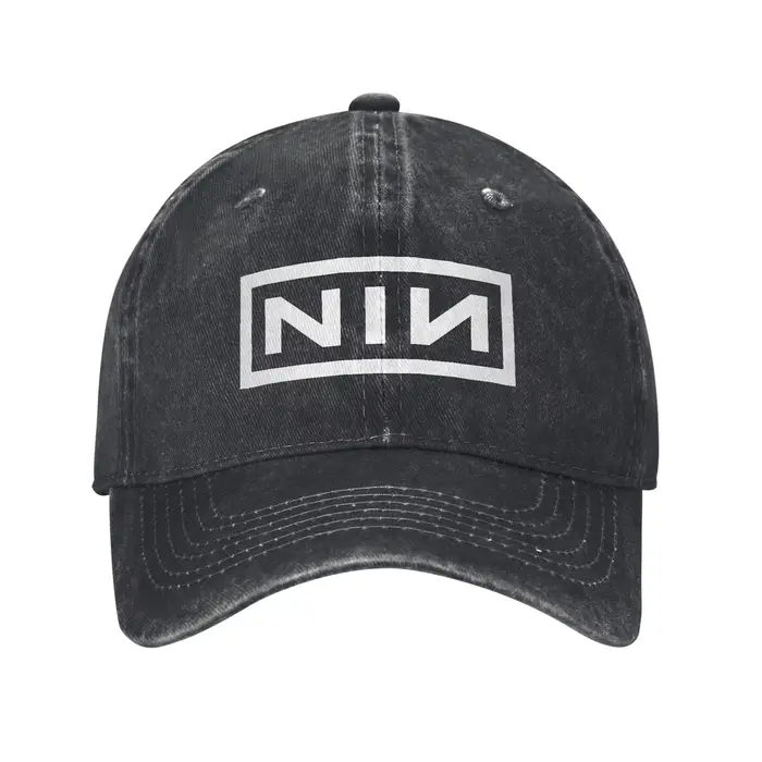 Casquette en tissu denim avec logo NIN Nine Inch Nails, casquette de baseball décontractée, chapeau 