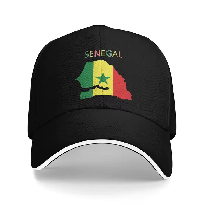 Casquette de baseball rétro avec carte du drapeau du Sénégal, fierté sénégalaise, pour hommes et fem