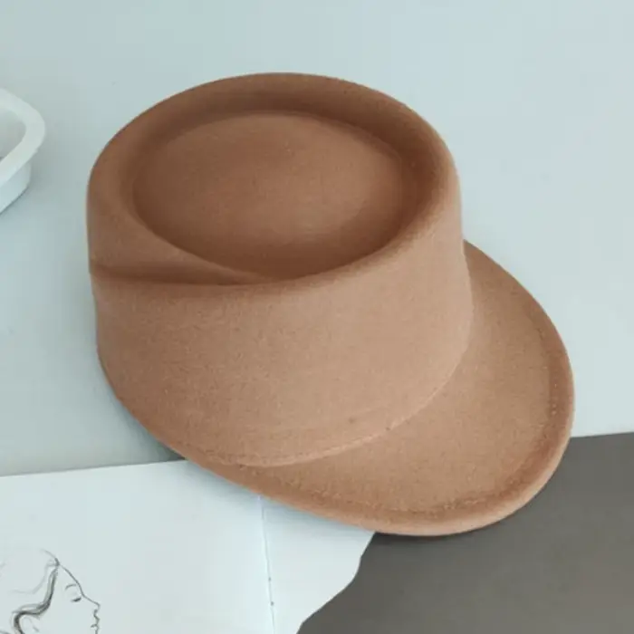 Chapeau haut de forme tendance 100% laine pour femmes, chapeaux Fedora chauds et ajustables, chapeau