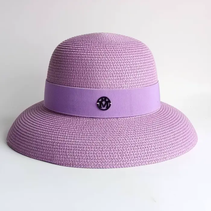 Chapeau d'été en paille style Hepburn, chapeau à large bord, élégant chapeau de soleil pour femmes, 