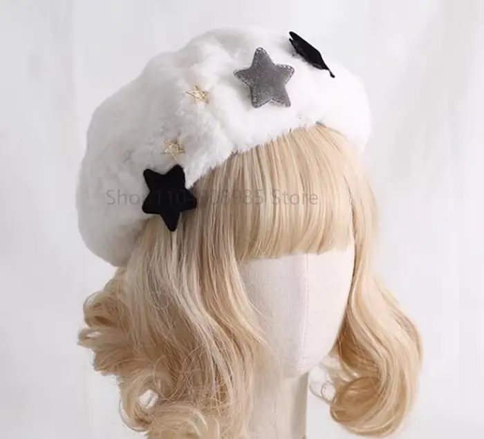 Joli béret oreilles de lapin pour femmes et filles, chapeau chaud d'hiver en peluche de dessin animé