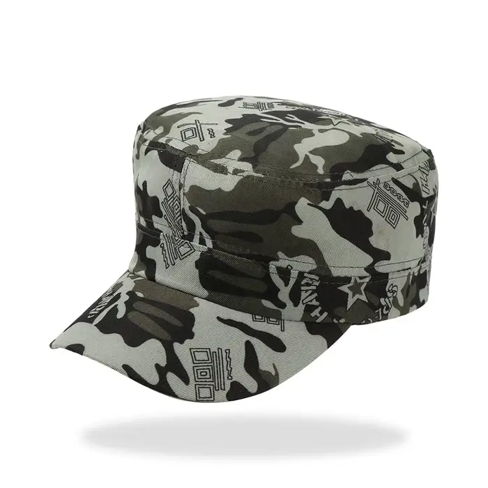 Casquette de l'armée CamSolomon réglable pour hommes et femmes, chapeau militaire plat, vêtements de