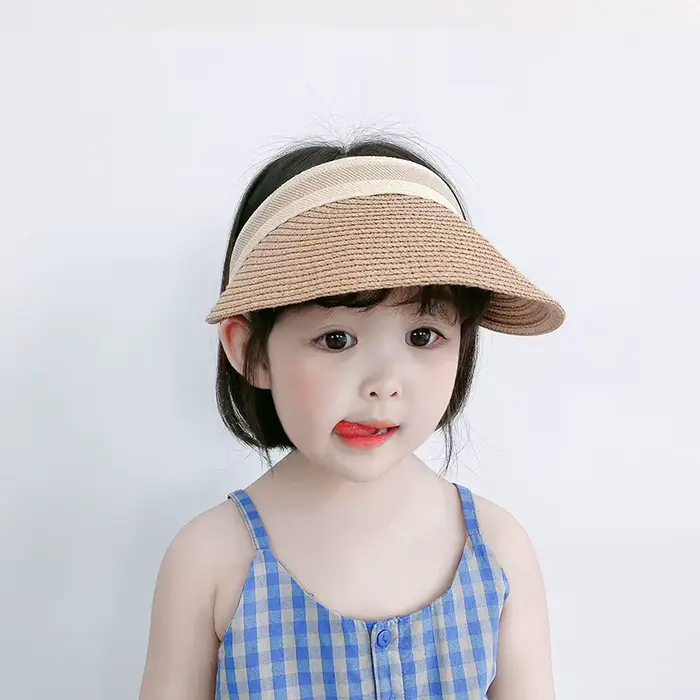 Chapeau à visière en paille pour filles