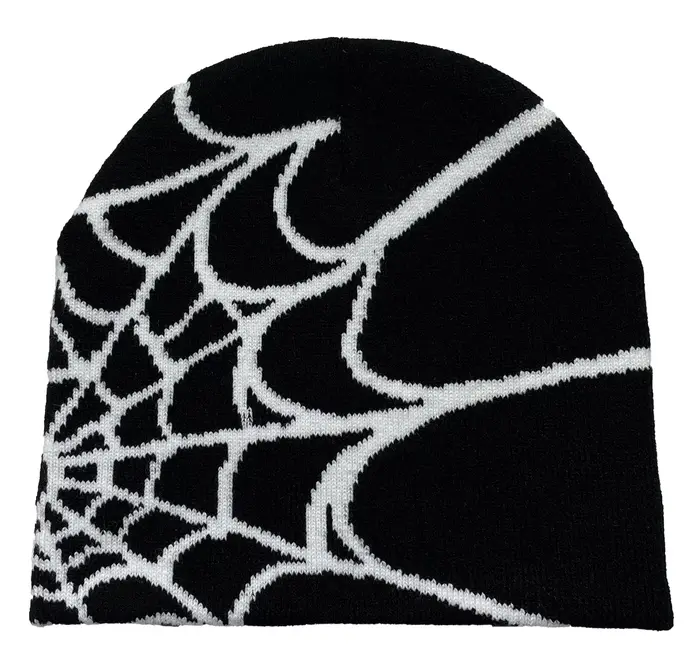 1 morceau de chapeaux tricotés en toile d'araignée pour hommes et femmes, chapeaux de pull chauds, c
