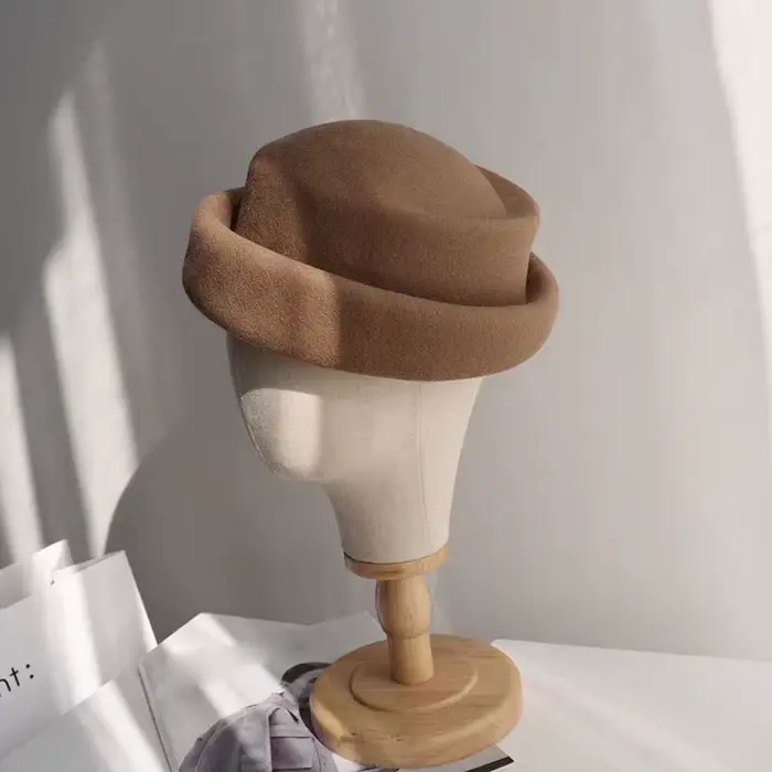 TOMKHU nouvelle laine rétro mode femmes Fedora chapeau français élégant béret concepteur automne et hiver haut-de-forme Style de piste