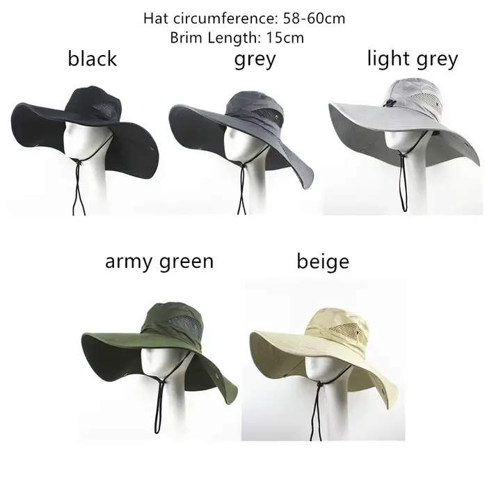 Chapeau de pêcheur à grand bord large de 15CM pour hommes