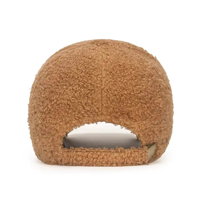 Casquette de baseball unie en laine d'agneau d'hiver
