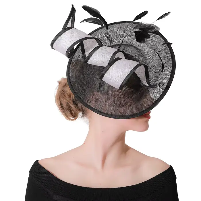 Chapeau fascinateur noir Kentucky Derby pour femmes