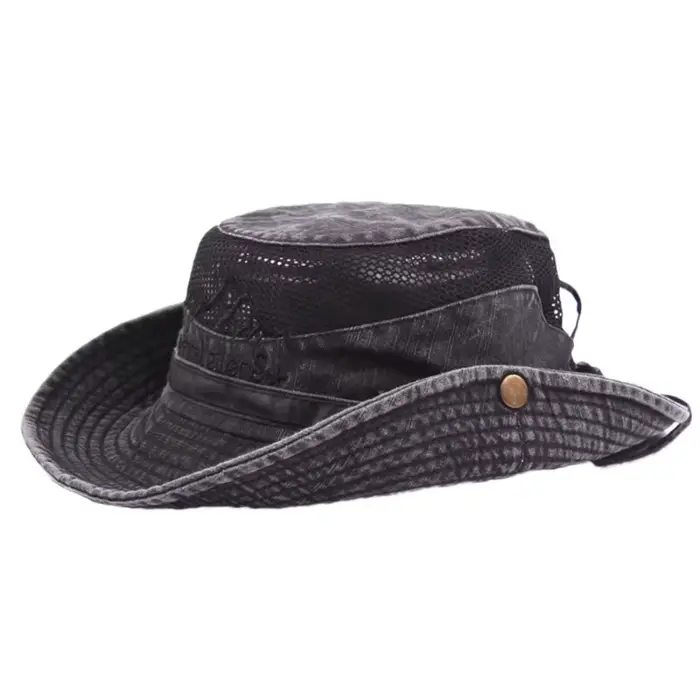 Chapeau de pêcheur classique pour hommes, couleur unie, avec maille respirante et tissu durable, pro