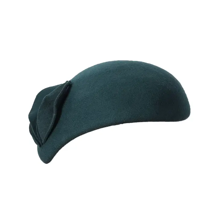 Chapeau Pillbox en Laine Rouge et Vert FS