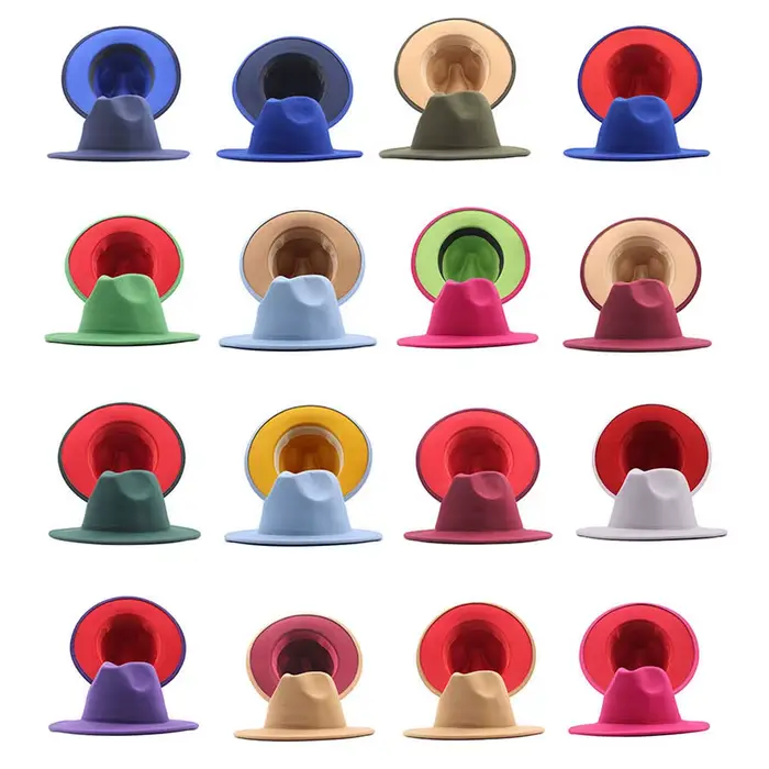 Chapeaux Fedora deux couleurs pour femmes