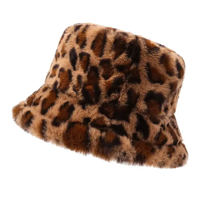 Chapeau d'hiver pour femme, visage de spectacle, petit imprimé léopard, chapeau de poisson Suffolk, 