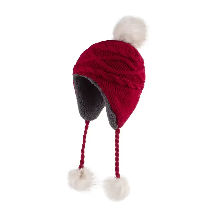 Chapeau à oreillettes Sherpa pour filles, chapeau d'hiver pour enfants, bonnet péruvien pelucheux