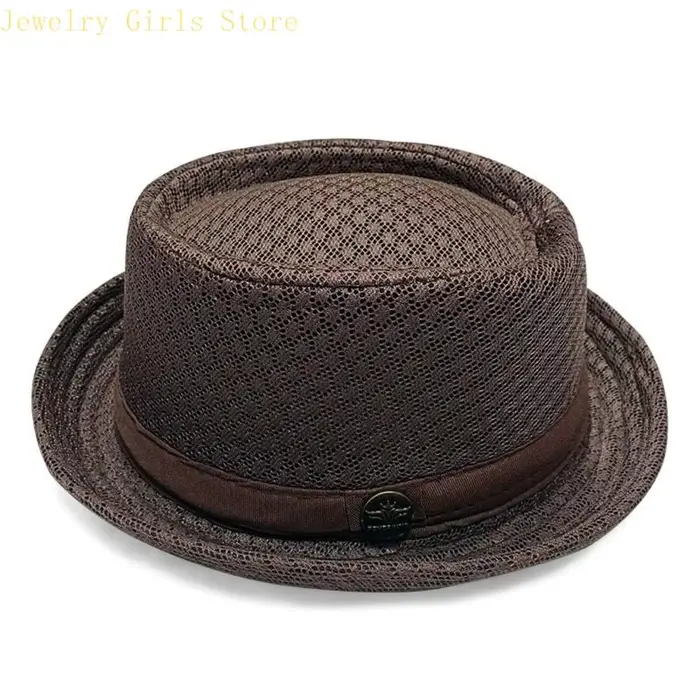 Chapeau soleil en maille E56F pour hommes, avec haut en porc, taille réglable 56 à 60 forme légère p
