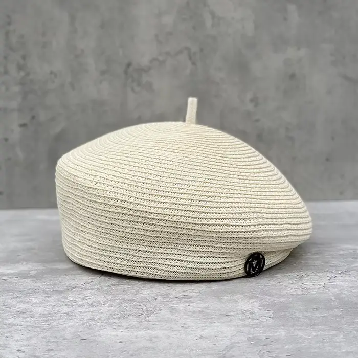 Béret Fedoras en paille fine avec lettres pour femmes