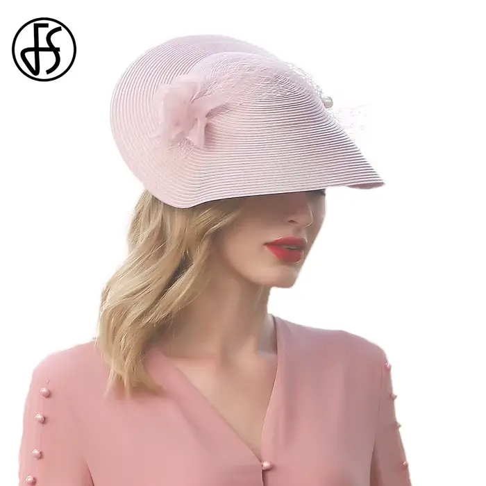 Chapeaux fascinateurs en paille rose pour femmes