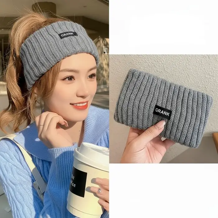 Bonnet tricoté pour femmes, bandeau chaud d'hiver, accessoire pour cheveux polyvalent et décontracté