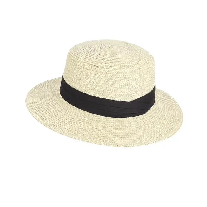 Chapeau de paille rétro français à calotte plate pour l'été, les voyages en plein air, chapeau de so