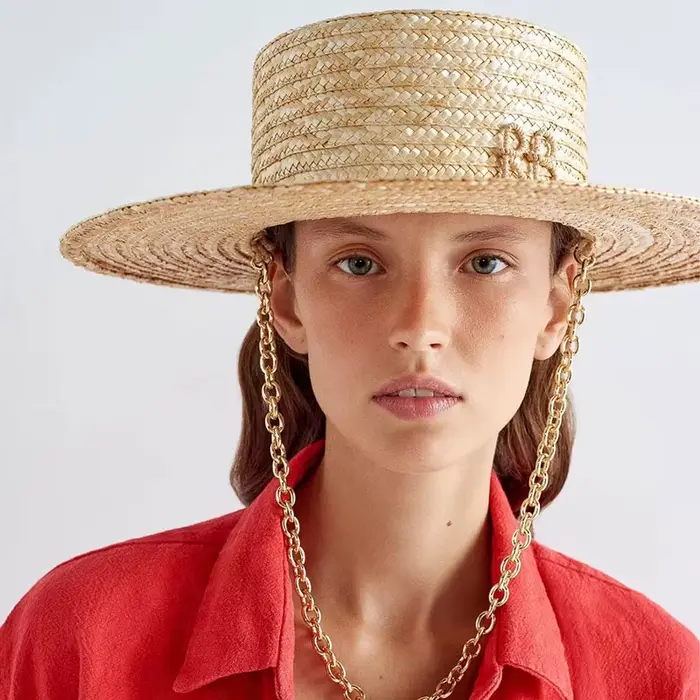 Chapeaux de soleil classiques en paille Panama pour femmes