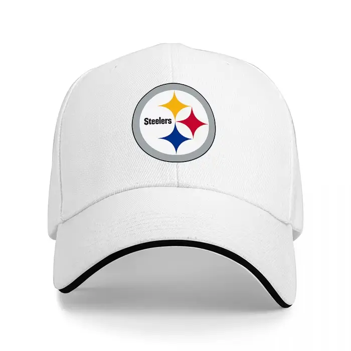 Casquette de baseball avec logo des Steelers de Pittsburgh, design classique noir avec bordure blanc