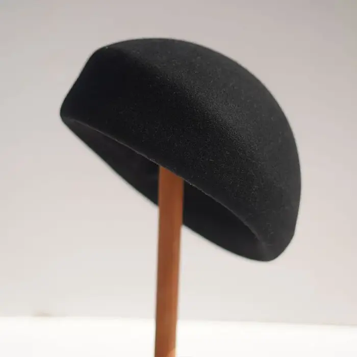 Béret en feutre de laine de style français pour femmes, chapeaux formels, pilulier, Derby, uni, fête
