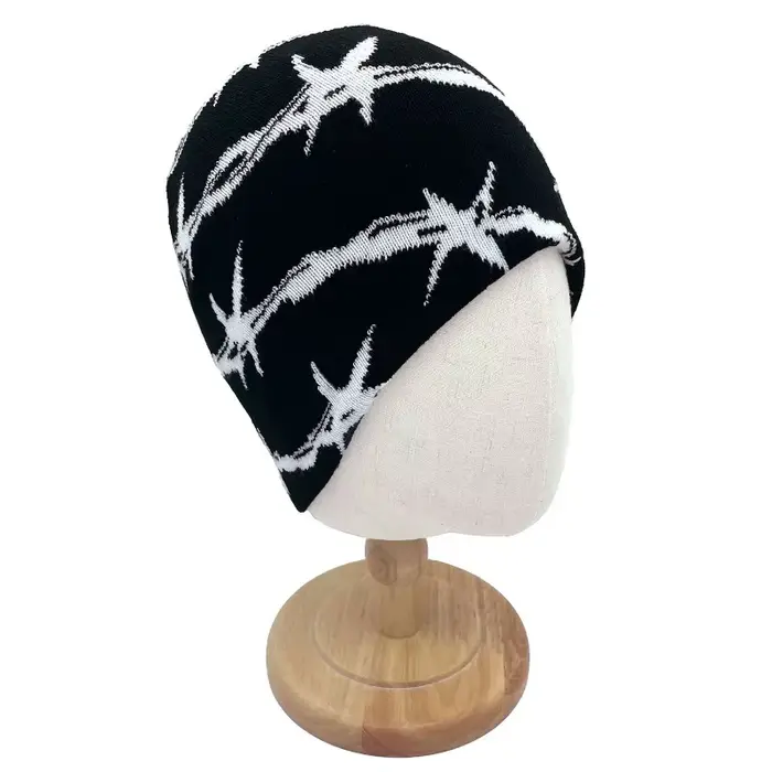 Chapeau tricoté jacquard double couche pour hommes et femmes