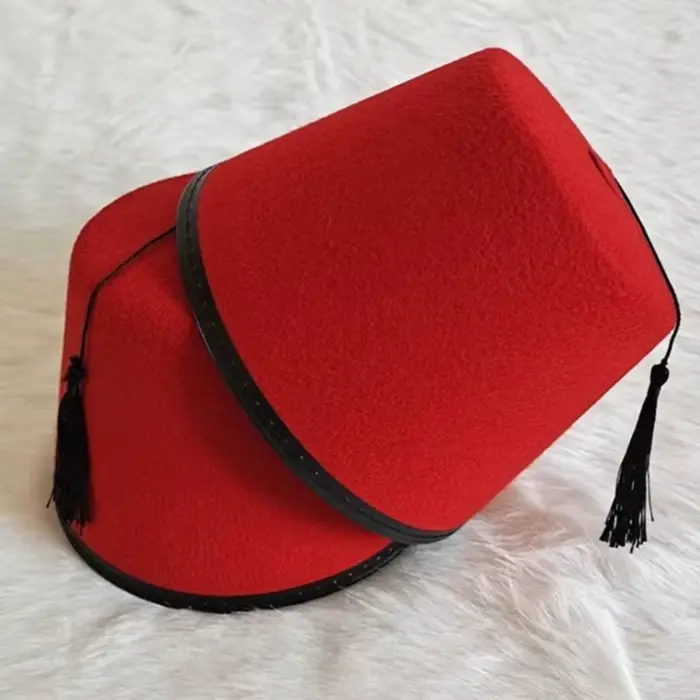 Accessoires de costume : Chapeau Fez rond en feutre respirant