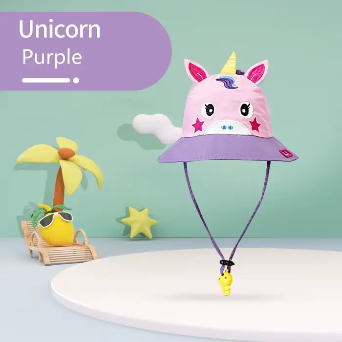Casquette de soleil d'été pour enfants, chapeau de soleil pour bébés filles, licorne, protection du 