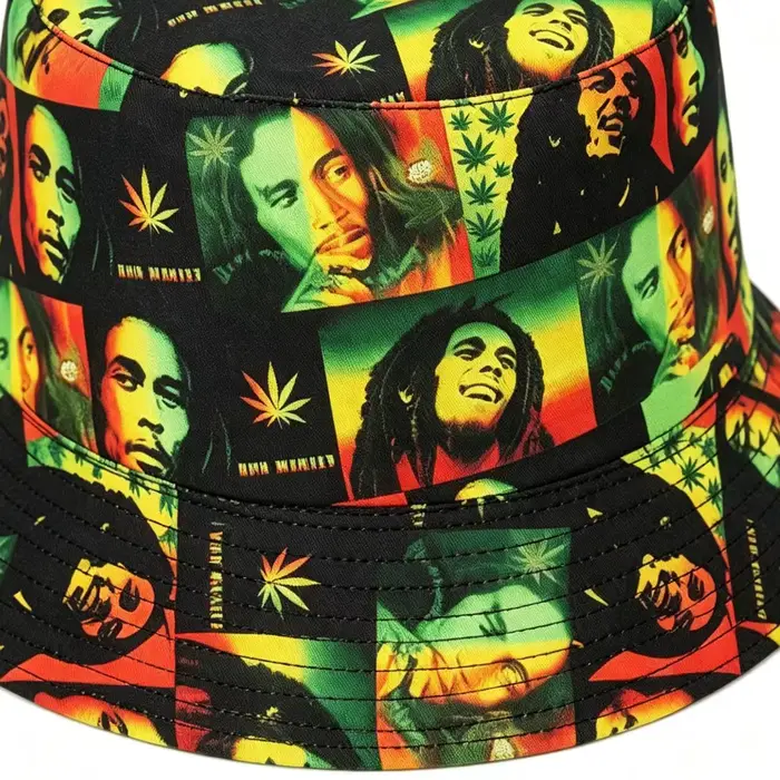 Chapeau Bob Marley Rasta réversible protection solaire UPF 50+ pour hommes et femmes style sport vintage retro plage festival occassions spéciales