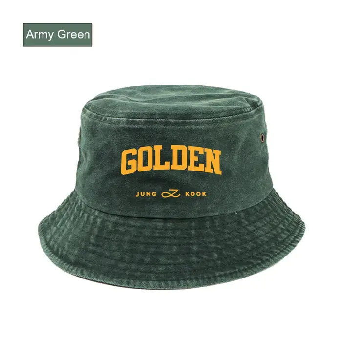 Kpop Jung Kook 1er Album Solo doré Jungkook seau chapeau pour hommes pur coton Panama pêcheur Gorras