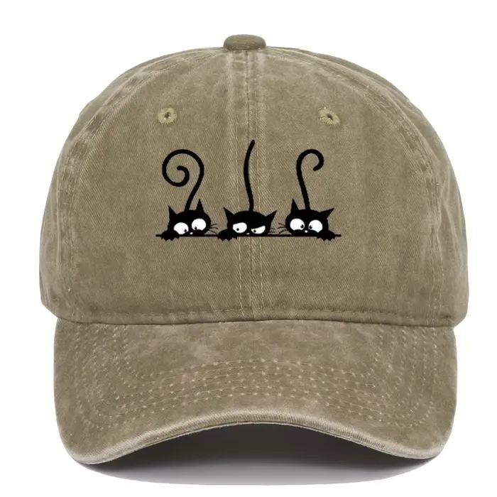 Trois chapeaux de Baseball imprimés de chat mignon pour hommes et femmes