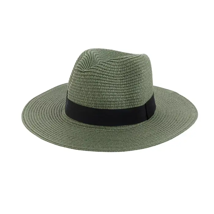 Chapeau de paille d'été unisexe élégant protection solaire tendance pour plage et activités de plein air multicolore