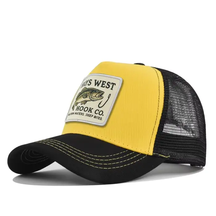 Casquette de baseball brodée thème pêche pour hommes et femmes, chapeau d'été respirant en maille, c