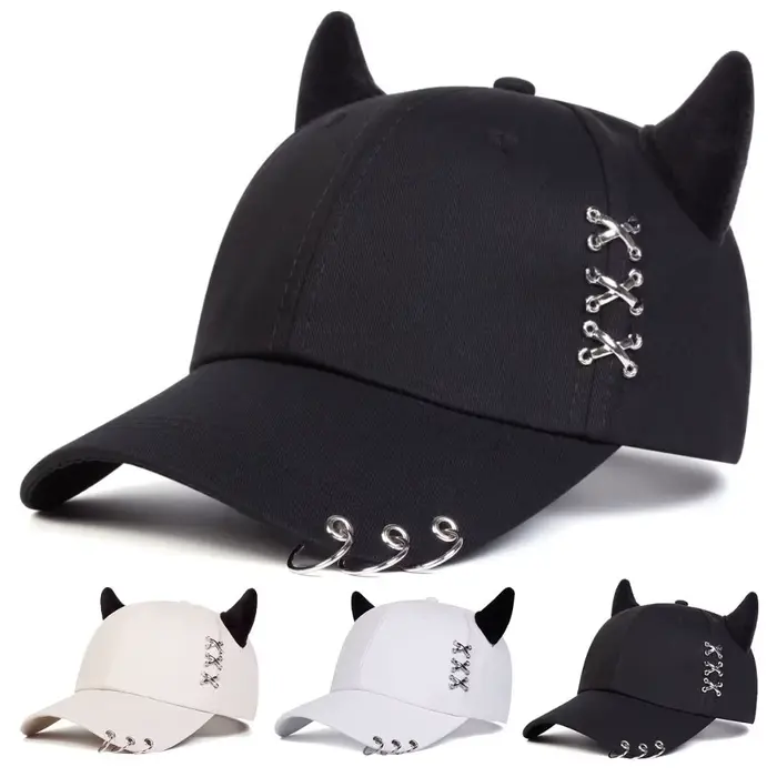Casquettes de Baseball réglables décontractées corne de vache casquette de canard de rue en plein air anneaux en métal chapeau de protection solaire unisexe