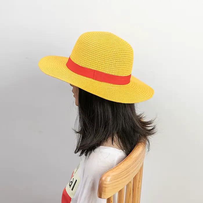 Chapeau de paille Anime Luffy pour hommes et femmes, casquette de cosplay de dessin animé, chapeau pare-soleil d'été, accessoire de performance pour garçons et adultes occasions spéciales