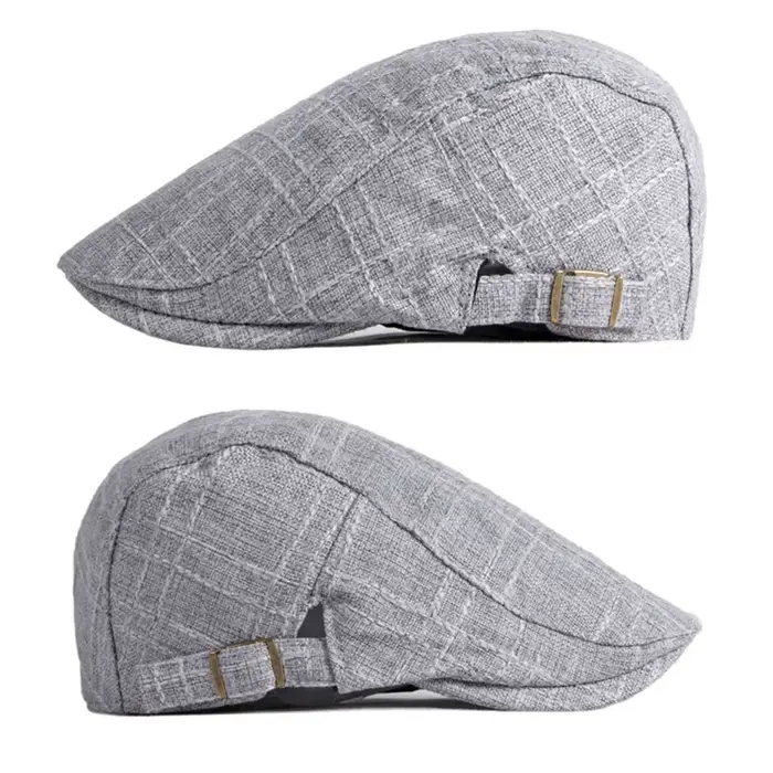 Chapeau béret vintage unisexe pour homme et femme visière Cabbie casquette à chevrons polyester coton respirant solides carreaux style sport occassions décontractées printemps été automne