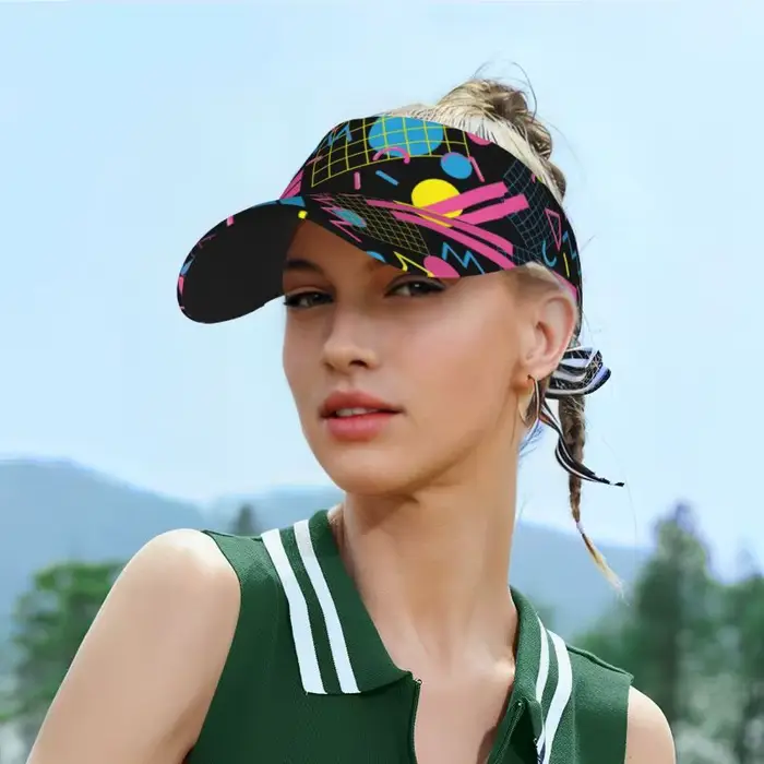 Casquettes de soleil rétro années 80-90 amusantes et colorées pour femmes et hommes