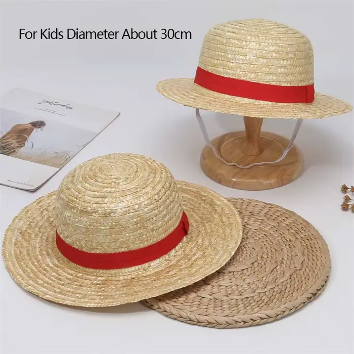 Chapeau de paille Anime Luffy pour hommes et femmes, casquettes de cosplay de dessin animé, chapeaux