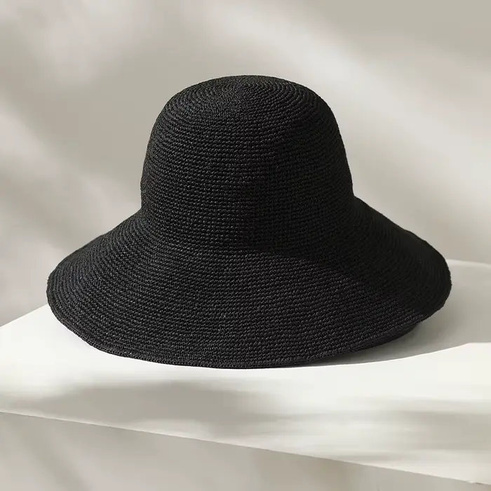 Chapeau de paille grande taille pour femme, protection solaire, été, polyvalent, respirant, tissé à 