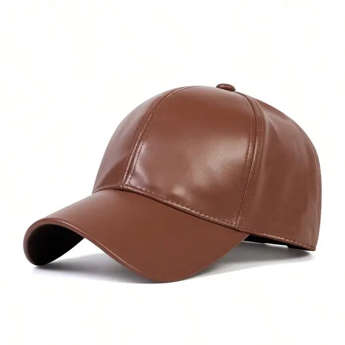 Casquette de baseball en cuir PU
