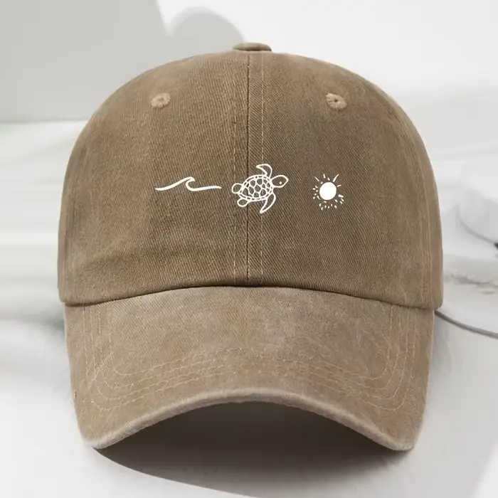 Casquette de baseball imprimée à motif de tortue pour le style décontracté quotidien, casquette à be